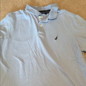 Nautica Blue Polo Shirt Classic Cotton Pique